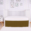 Box Pleated Crib Bed Skirt Premium 100% Cotton 800 Thread Count Nursery Crib Toddler Bedding Crib Bedskirt for Baby Boys or Baby Girls, (28" x 52") + 16" Drop Lenght - Taupe Solid