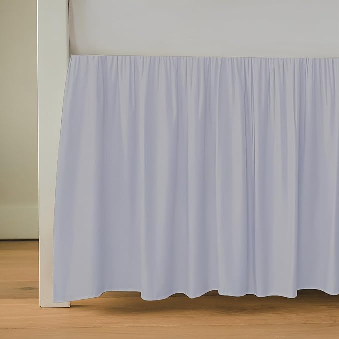 Luxury Crib Bed Skirt 28" x 52" with 14 Inch Drop Soft & Breathable Dust Ruffle Fits Standard Crib and Toddler Bed Nursery Microfiber Fabric Ruffle Bed Skirt for Baby Boys or Girls Light Grey Solid