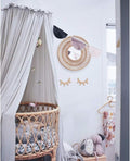 MAMERIA Kids Bed Canopy with Frills Cotton Hanging Tent Curtain Net for Reading Nook Hideaway Bedding Play Room Decor (Light Grey)