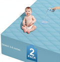 2Pack Waterproof Crib Sheets for Boy, Girl - Cotton 52X28 Fitted Crib Sheets Crib Mattress Protector Sheets,Soft Toddler Bed Sheets,Washable Infant Fitted Baby Bed Sheets (Blue, 52 * 28inch)
