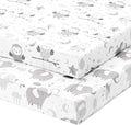 Mini Portable Crib Sheets Fitted for 24 x 38 Inch Mattress – Compatible with Dream on Me, Delta Porta Crib and Arms Reach Ideal Cosleeper – 2 Pack