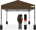 Best Choice Products 12x12ft 1-Person Setup Pop Up Canopy Tent Instant Portable Shelter w/ 1-Button Push, Case, 4 Weight Bags - Brown