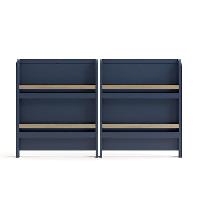 Graco Read-with-Me 4-in-1 Convertible Crib with Drawer (Midnight Blue with Driftwood) - GREENGUARD Gold Certified Converts to Toddler Bed, Daybed, and Functional Bookshelves