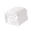 NTBAY Plush Flannel Baby Blanket, Soft and Warm Toddler Blanket with Striped Texture for Stroller, Crib, Travel, 30x40 Inches, White