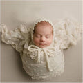 Newborn Photography Wraps Baby Photoshoot Lace Props Girls Posing Layers (Beige B)