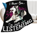 Tijuboni Husky Throw Blanket Dog Gifts for Girls Boys Women Men Kids Adults Soft Flannel Fleece Blanket for Couch Sofa Bed Home Decor 50"x60"