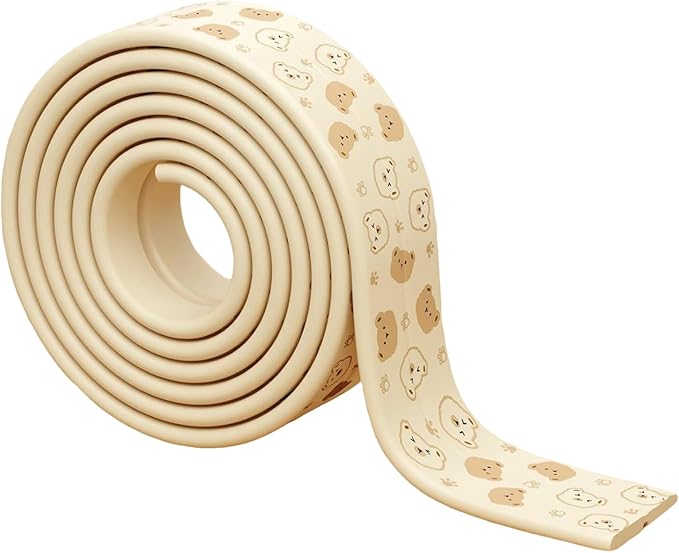 Kids Edge Protectors, Soft Rubber Foam Bumper, 200x4cm, Furniture Edge Covers, Child Safety Corner Guard, Cushioned Strip, for Fireplace Desk, Nursery Bedroom, Playroom
