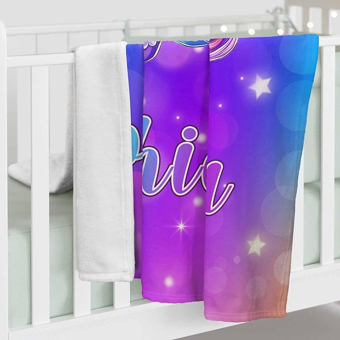 Ship Next Day, Custom Baby Blanket with Name for Girls Boys, Cute Unicorn Blankets, Personalized Name & Animals Blankets for Kids Teens, Christmas Birthday Gifts for Daughter Son Nephew Niece
