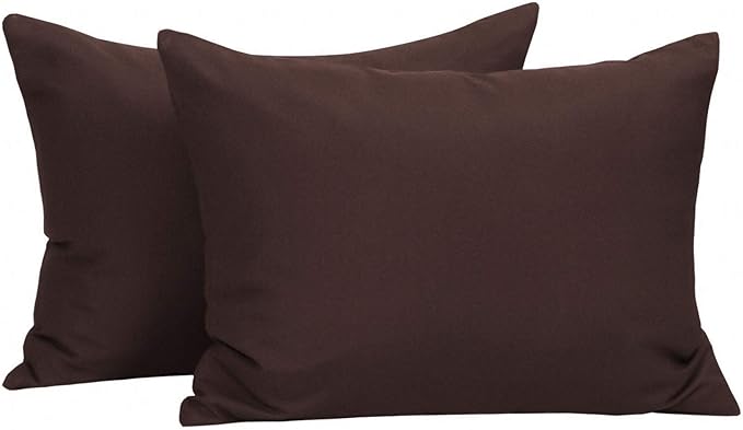 NTBAY Zippered Toddler Pillowcases Set of 2, 100% Brushed Microfiber 13x18 Pillowcases, Super Soft and Cozy Travel Kids Nursery Pillow Cases, 13x18 Inches, Dark Brown