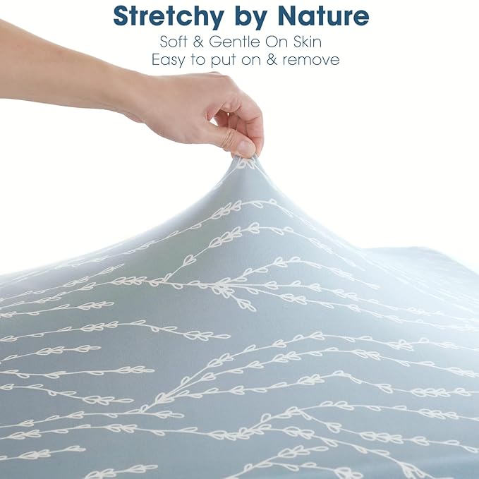 Stretchy Ultra Soft Jersey Knit Fitted Pack n Play Sheets Set 2 Pack, Portable/Mini Crib Sheets for Girls, Universal Fit for Pack N Plays Safe and Snug, Cute Sea Fish Print