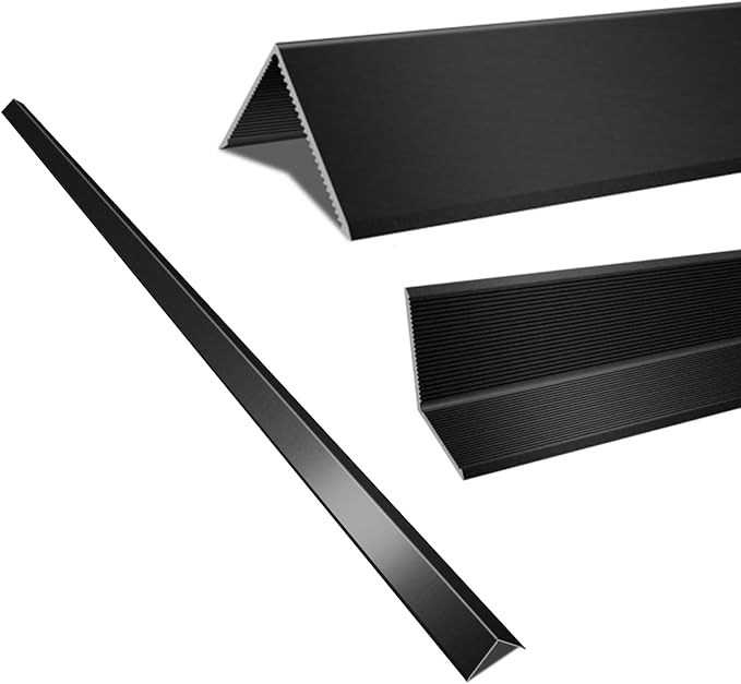 12PCS Aluminum Alloy Metal Corner Guards Black Wall Corner Protector 1.6" x 1.6" x 48" Wall Corner Protectors with 90° Angle, Corner Guards 19Ga / 0.9mm Thickness (4x4x120CM)