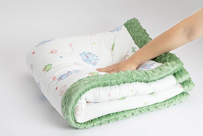 Cuite Pumpkin Infant Baby Crib Comforter for Boys and Girls,Warm Down Alternative Toddler Comforter for Bed,Pack n Play,40x 40 Small Crib Quilt,Thick Baby Quilted Blanket for Daycare with Minky Dots