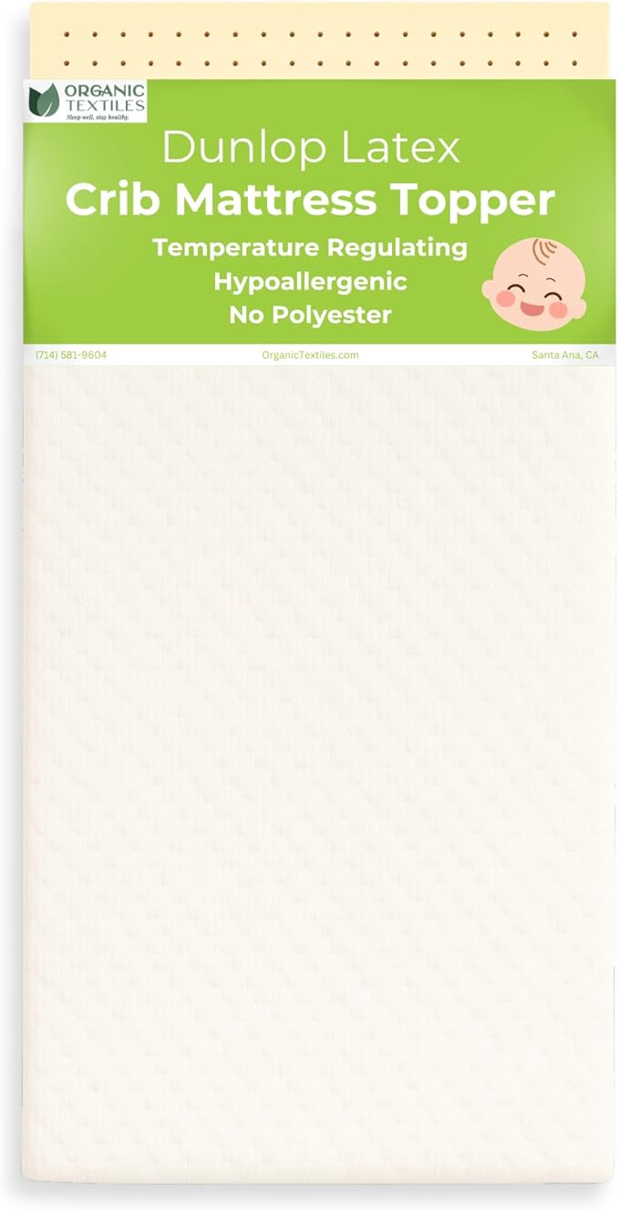 ORGANIC TEXTILES Organic Baby Mattress Topper with Tencel Cover - GOLS/GOTS Certified - Breathable, Hypoallergenic, 2" Playard (38"x26")