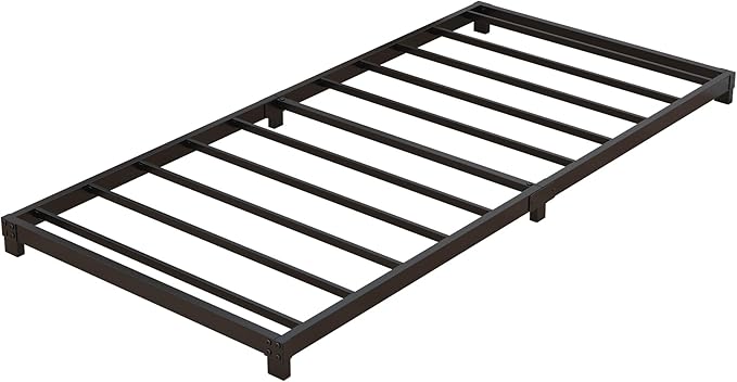 4 Inch Twin Bed Frames Low Profile, Twin Platform Bed Frame No Box Spring Needed, Heavy Duty Metal, Easy Assembly, Black