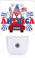 Happy Independence Day Night Light,Plug Into Wall with Dusk to Dawn Light Sensors, Warm Nightlights for Bedroom, Bathroom, Hallway, Kitchen, Gifts Ideal for Boys Girls Women Men