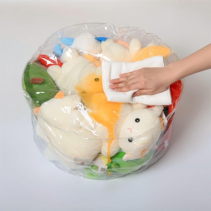 Clear Stuffed Animal Storage Bean Bag Chair Cover - Extra Large 150L, Waterproof & Easy-Clean Toy Organizer with Plastic Window,forNursery, Bedroom, Playroom (Cover Only, No Filler) (C2pcs)
