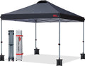MASTERCANOPY Durable Pop-up Canopy Tent with Roller Bag (10x10, Black)