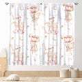 Rabbits Curtains, Kids Boys Girls Cartoon Cute Lovely Animals Moon Cloud Ballon Pastel Pink Window Drapery Treatments for Baby Living Room Bedroom Nursey Toddler 2 Panels, 42"x63" Inch