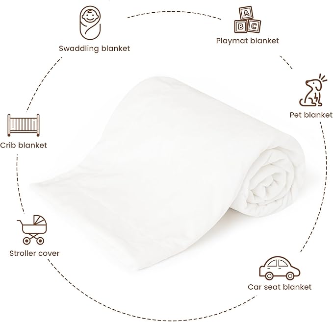 david's kids Micro Fleece Minky Baby Throw Blanket for Boys Girls Neutral with Double Layer and Soothing Raised Dots, 50x60 Inches Breathable and Soft Lightweight Receiving Blanket for Newborns White