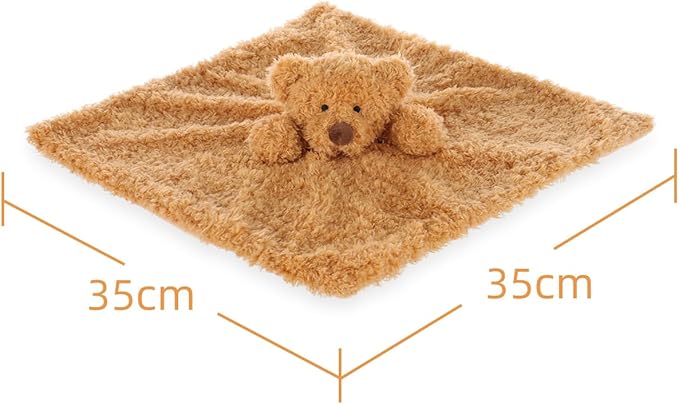 Apricot Lamb Velvet Bear Soft Loveys for Babies, Security Blanket for Baby Boy and Girl, 14x14 Inches for Infant and Toddlers