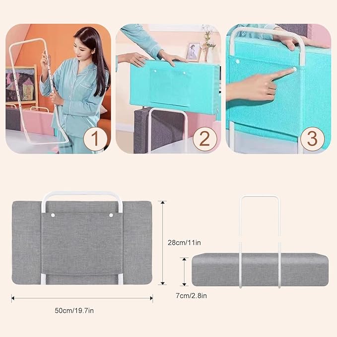 Bed Rail Bumpers for Toddlers, for Elderly Adults Safety, Adjustable Bed Side Guard Rails for Kids, Twin, Bunk, Queen & King Full Size Beds（Pink, 2 Packs）