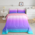 Feelyou Pink Purple Blue Comforter Twin Size, Rainbow Ombre Bedding Set Kids Toddler Colorful Gradient Comforter Set for Boys Girls Colorful Duvet Set Durable Bed Set 2Pcs