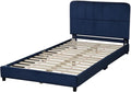 Toddler Beds,Upholstered Twin Bed Frames for Kids,Kids Bed with Adjustable Height Headboard,Girl Twin Bed Frame for Fits Standard Mattress(75" Wx39 D)(Blue)