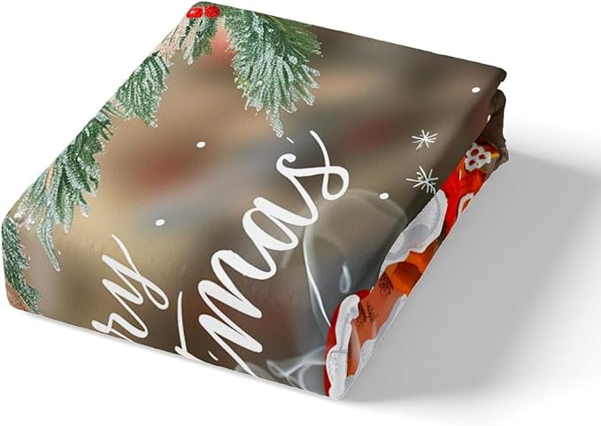 Manfei Christmas Duvet Cover Set Twin Size, Snowflake Pine Print Comforter Cover with 1 Pillowcase, New Year Theme Bedding Set 2pcs for Kids Boys Girls Bedroom Decor,No Comforter