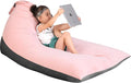Stuffed Animal Storage Bean Bag Chair for Kids and Adults, Luxury Velvet Stuffed Animal Storage, Stuffie Seat - COVER ONLY(Pink & Dark Grey 200 L/52 Gal)