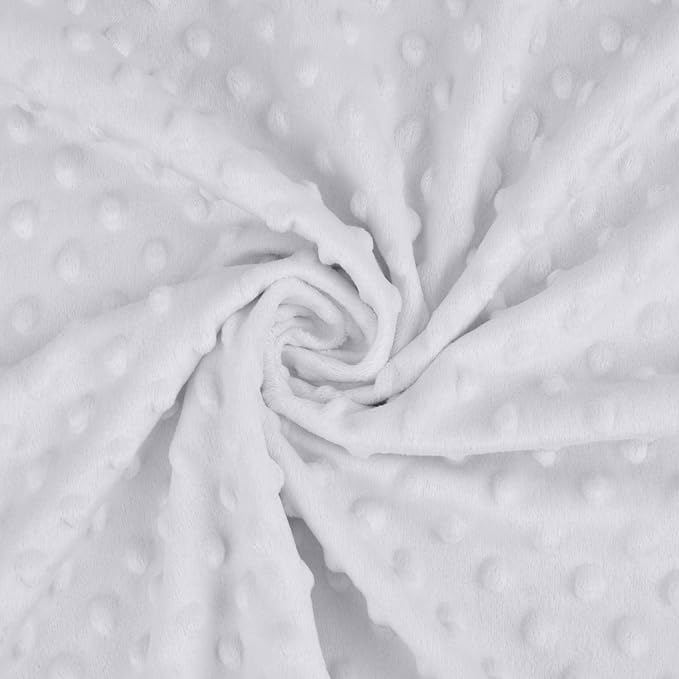 American Baby Company Heavenly Soft Chenille Receiving Blanket, 2-Layer Design with Minky Dot & Silky Satin, White, 30" x 40" for Boys and Girls