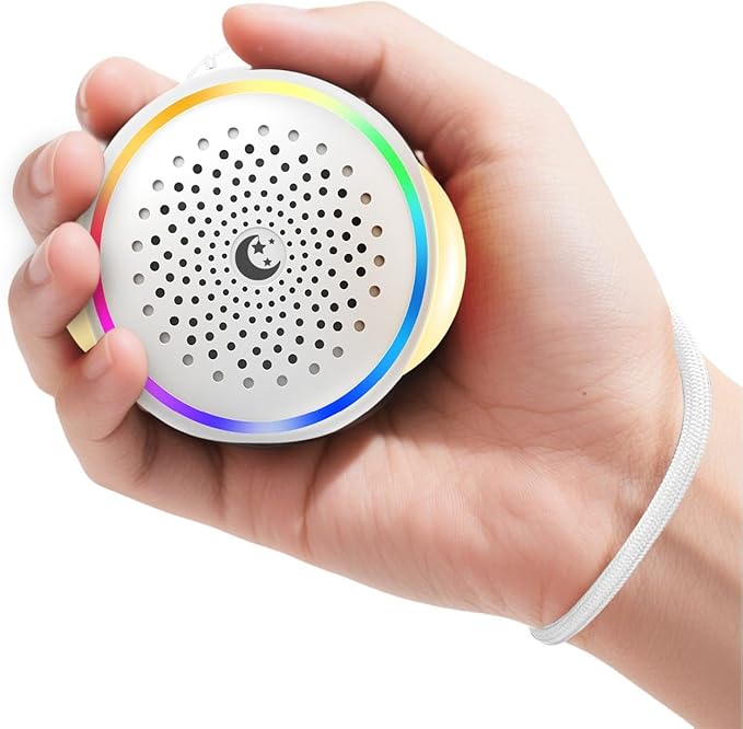 Portable White Noise Machine with Rechargeable Battery, 27 Soothing Sounds & Night Light, Sleep Soother for Baby Adults, 24H Playtime, Compact Travel Sound Machine for Home Office Nursery