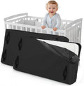 2 Pcs Oxford Cloth Waterproof Crib Mattress Storage Bag with Zipper and 8 Reinforced Handles Heavy Duty Reusable Crib Mattress Cover for Storage, 52.5 x 28 x 6.5 Inches (Black)