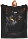 Cute Black Cat Blanket Gifts for Cat Lovers Girls Women Animal Kitten Flannel Throw Blankets for Home Couch Bed Sofa Soft Fuzzy Lightweight Decor Adults All Season 80x60 Inches