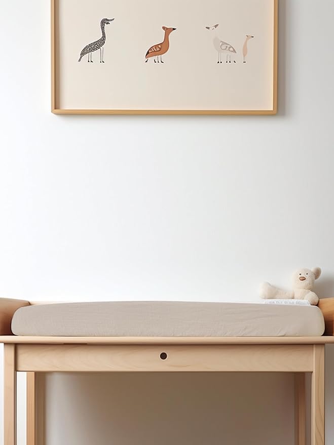 Changing Pad Cover for Baby Girls Boys, Muslin Changing Table Pad Covers with Boho Style, Neutral Color Soft and Breathable (White)