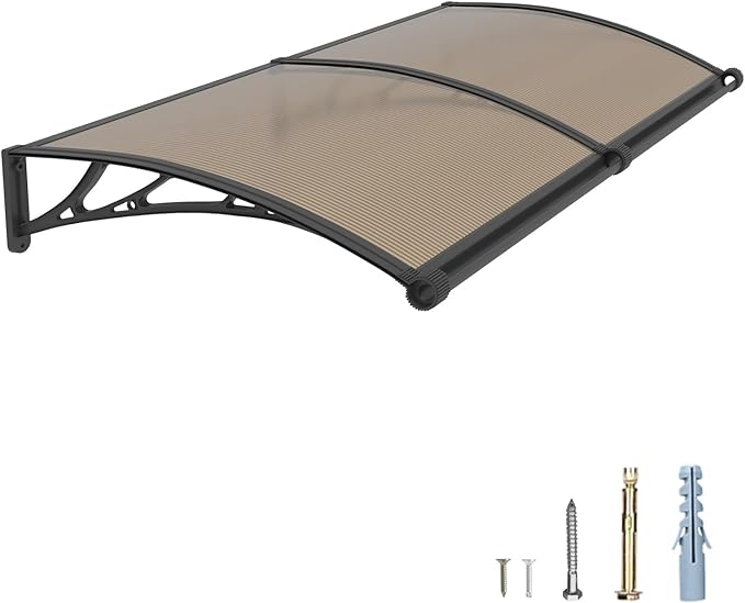 40''*80'' Window and Door Exterior, UV/Rain/Snow/Sunlight Protection Sheet,UPF 50+ Polycarbonate Overhang Canopy,House Overdoor Awnings for Door Entrance Outside/Patio/Porch/Deck