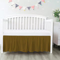 100% Egyptian Cotton, Nursery Crib Toddler (24" x 38" + 10") 800 Thread Count Crib Skirt Dust Ruffle, Bedding Skirts for Baby Boys or Girls, 10" Drop, Taupe Solid