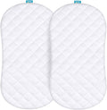 Bassinet Mattress Pad Cover Compatible with Halo BassiNest Swivel Sleeper, 2 Pack, Waterproof Quilted Ultra Soft Surface, Breathable and Easy Care