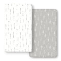 GRSSDER Stretchy Ultra Soft Jersey Knit Fitted Crib Sheets Set 2 Pack, Cozy Crib Sheet Fits All Standard Crib Mattress Pads, Christmas Trees and Arrows