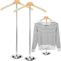 Soaoo Flexible Shoulder Stand Adjustable T Shirt Display Beige Coat Hanger Stand Portable Hanging Clothing Display Rack Garment Coat Holder for Retail Vendor, Height 16-27.9 Inch(2 Pcs)