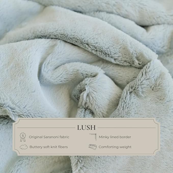 SARANONI Luxury Lush Kids Blanket | Ultra-Soft & Cozy Plush Comfy Blankets for Kids & Teens | Ivory/Gingersnap 40” x 60”