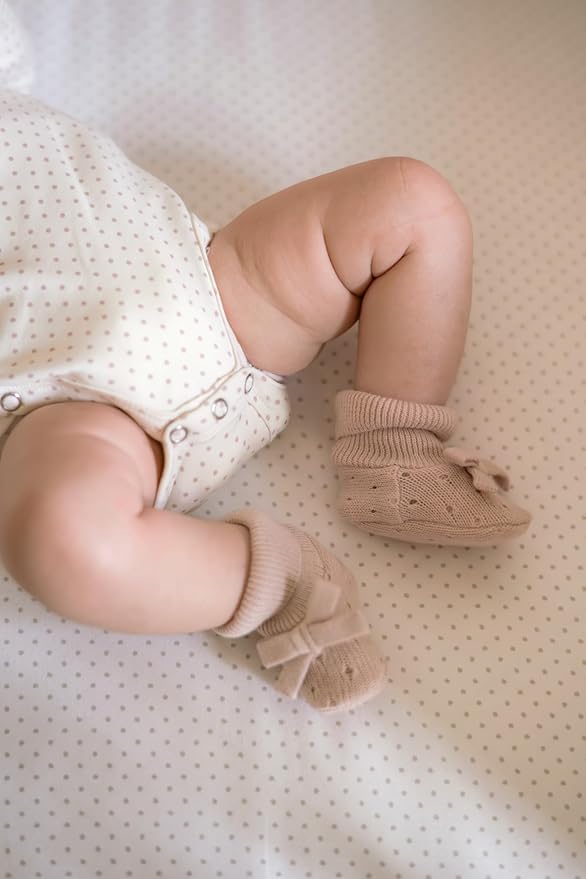 Pehr Crib Sheet, Pin Dot Pebble | Breathable Brushed Organic Cotton for Soft Sleep | Snug Fit | Reusable Fabric Bag Packaging | Standard Crib Mattresses up to 52”L x 28”W x 8”H