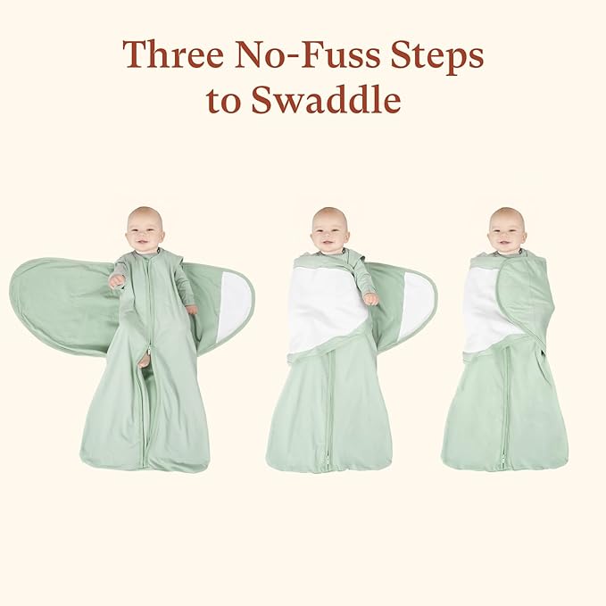 2-Pack 0.5 TOG Newborn Sleep Sack, All-in-One Swaddle Wrap with Silent Velcro for Infants (0–3 Months)