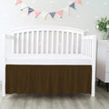 100% Egyptian Cotton, Nursery Crib Toddler (28" x 52" + 14") 800 Thread Count Crib Skirt Dust Ruffle, Bedding Skirts for Baby Boys or Girls, 14" Drop, Chocolate Solid