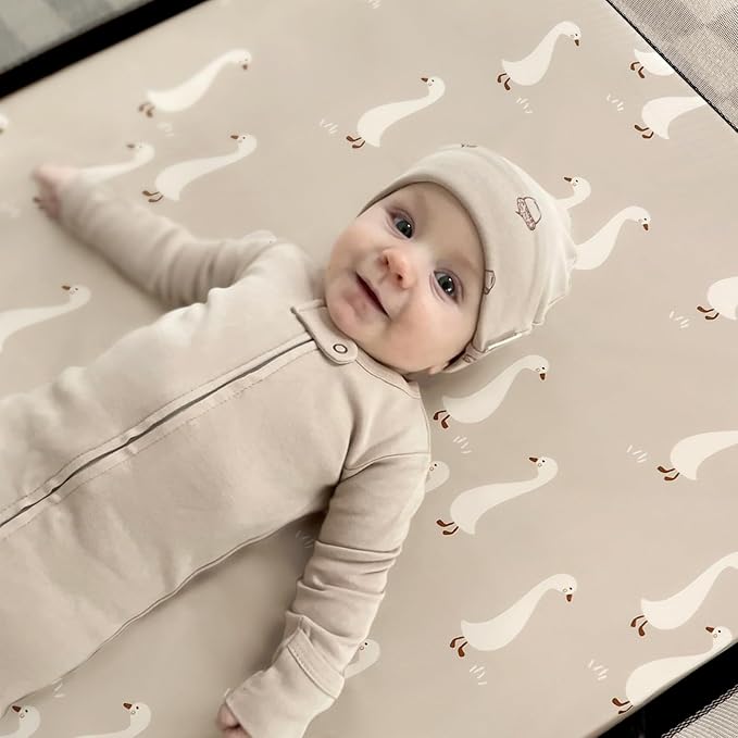 Stretchy Ultra Soft Jersey Knit Fitted Pack n Play Sheets 2 Pack, Portable/Mini Crib Sheets for Boys and Girls, Universal Fit for Pack N Plays Safe and Snug, Happy Farty