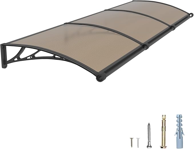 40''*120'' Window and Door Exterior, UV/Rain/Snow/Sunlight Protection Sheet,UPF 50+ Polycarbonate Overhang Canopy,House Overdoor Awnings for Door Entrance Outside/Patio/Porch/Deck