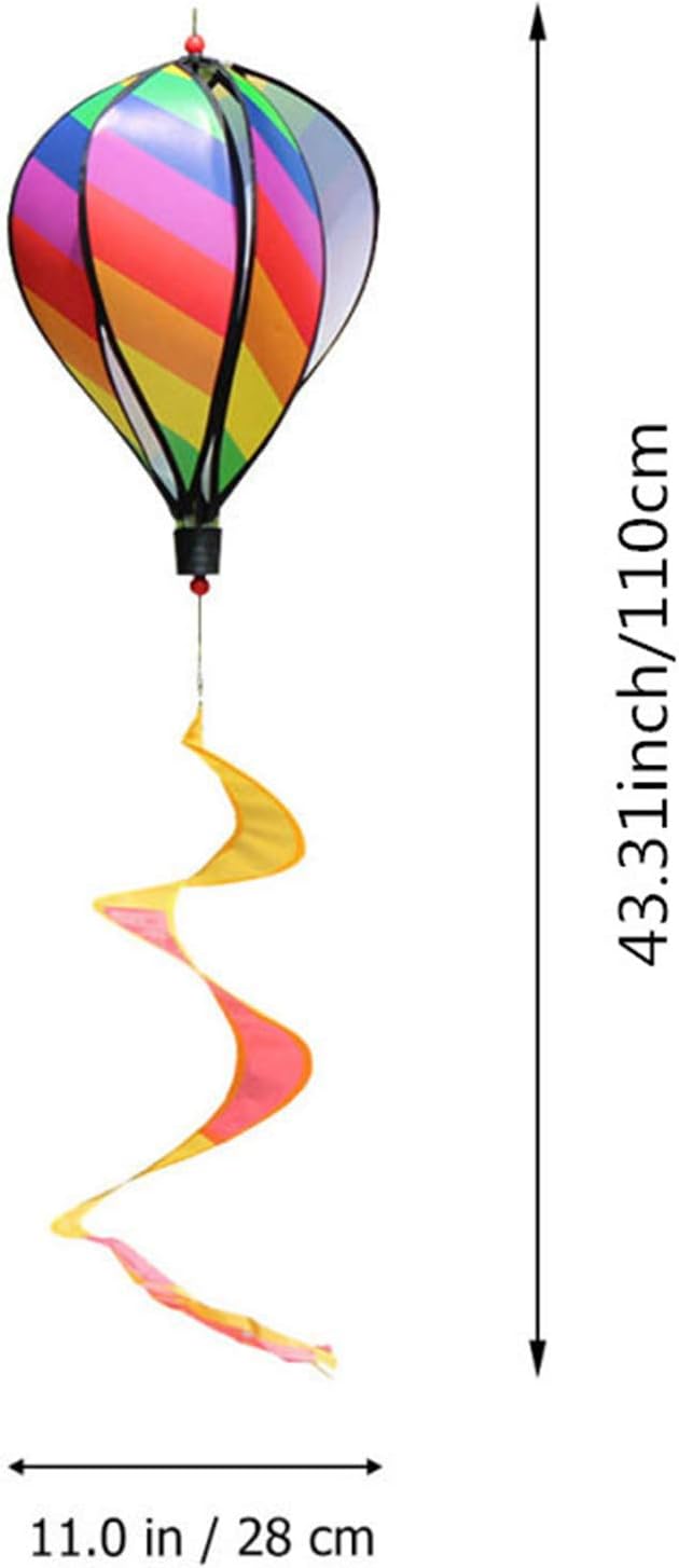 Syhonic 3Pcs Rainbow Windsock Hot Air Balloons Wind Spinner - Outdoor Whirligig Toy Garden Lwan Yard Home Decoration Ornament - Colorful Kinetic Hanging Decoration