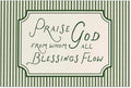 YYS Christian Bible Verse Scripture Poster Praise God From Whom All Blessings Flow Wall Art Green Striped Religious Canvas Prints for Church Home Prayer Room Wall Decor 16x24 inch Unframed