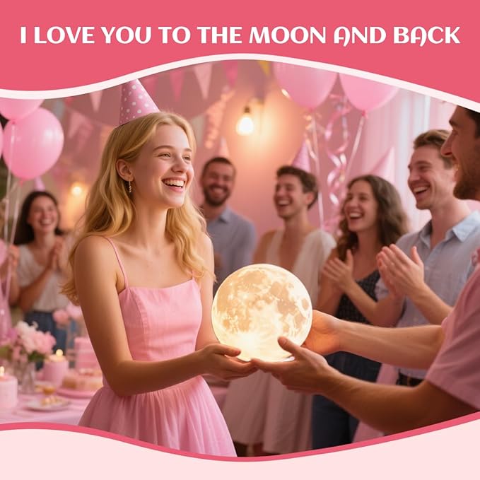 CPLA Moon Lamp Upgrade 128 Colors, Christmas Gifts for Kids Girls Boys Teens Sister Her Women, Ages 4 5 6 7 8 9 10 11 12 13 14 15 16 17 18-20 Year Old Birthday, Remote and Touch Control, 6 inch