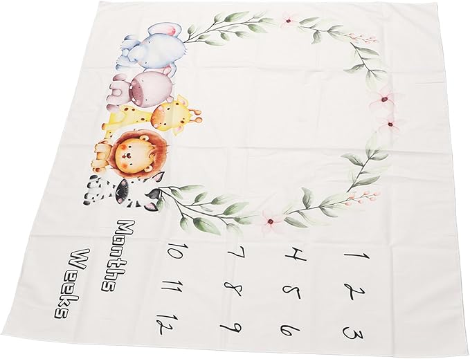 Acouto Monthly Blanket Garland Pattern Decorative Photo Background Cloth Photography Props, Month Blanket, Month - Swaddling