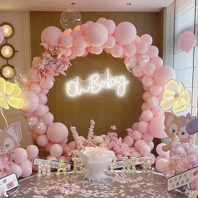 Oh Baby Sign for Wall Decor Led Neon Lights for Teen Bedroom Decor Art Light Up Letters Oh Baby Neon Neon Signs for All Party Room Decorations USB 5v 21.7x10 Inch (white)